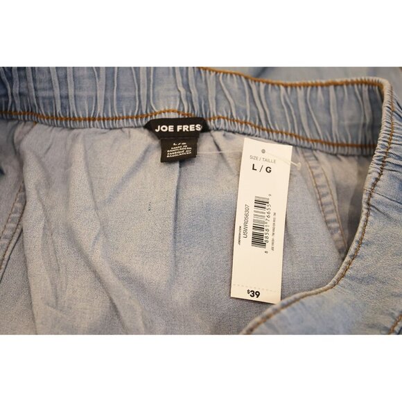BNWT Joe Fresh Denim Viscose Midi Skirt Elastic Back L - Picture 3 of 3